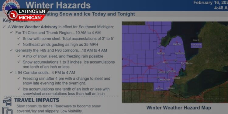 Aviso de clima invernal desde las 10:00 a.m. en el sureste de Michigan