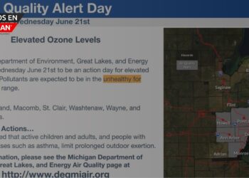 Alerta de calidad del aire para el sureste de Michigan el miércoles