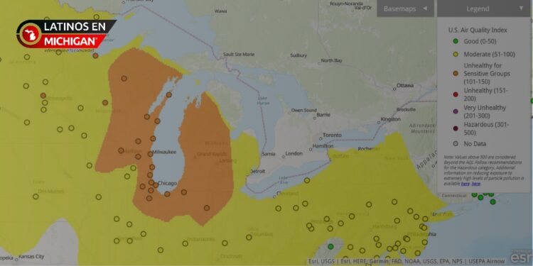 Michigan bajo alerta de calidad del aire el martes