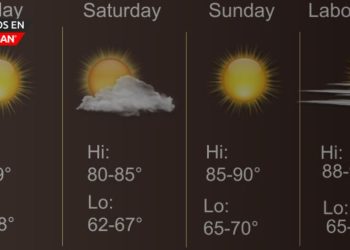 Las temperaturas podrían llegar a los 90° para el Día del Trabajo: NWS