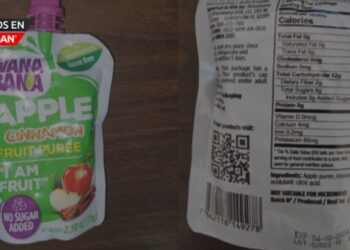 Alerta por plomo en bolsas de puré de frutas WanaBana