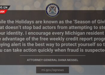 Fiscal General de Michigan alerta sobre estafas navideñas y ofrece consejos para proteger el crédito