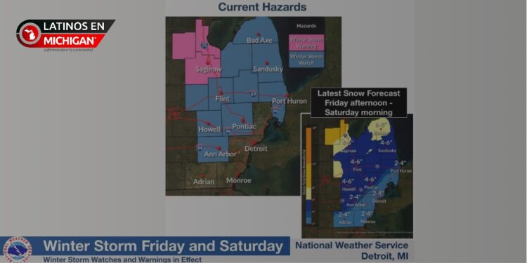 Alerta de tormenta invernal para varios condados en Metro Detroit