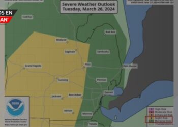 Posibles tormentas severas en el sureste de Michigan, el martes