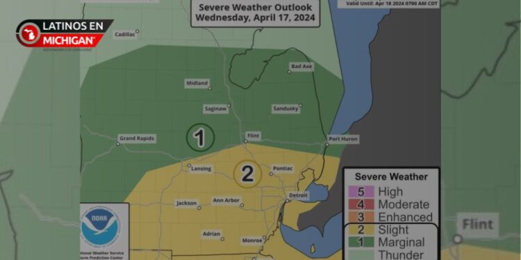 Alerta meteorológica: Riesgo de tormentas severas en Detroit