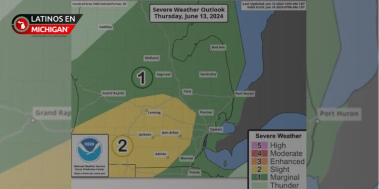 Vigilancia de tormentas: SE Michigan con posibilidad de vientos y tornados el jueves