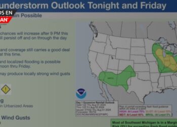 Riesgo de inundaciones y daños por viento en Michigan: Advertencia del Servicio Meteorológico