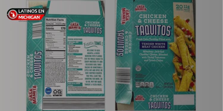 Retiran del mercado taquitos de pollo y queso congelados por posible contaminación con materia extraña