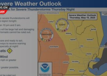 Riesgo de tormentas severas en el sureste de Michigan este jueves