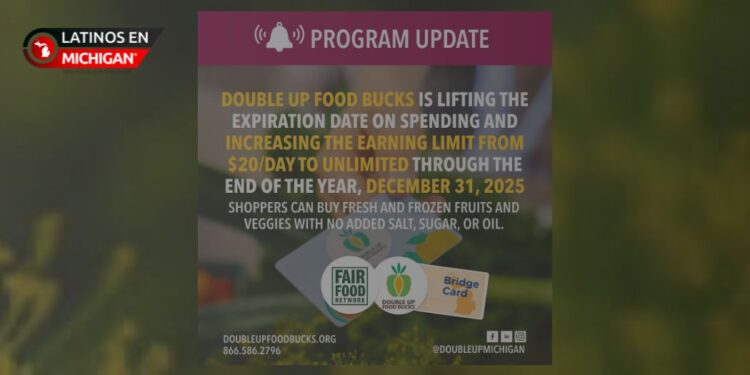 Michigan amplía beneficios de “Double Up Food Bucks” ante interrupción de fondos SNAP
